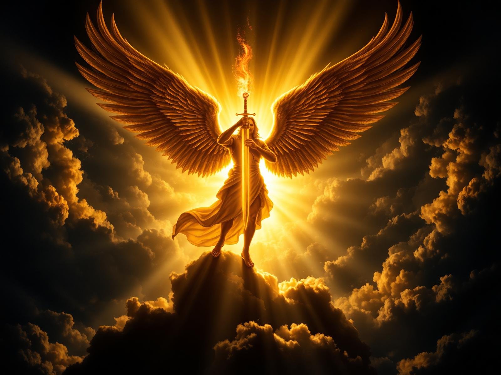 Archangel Michael revealing the sacred manuscript of Padre Pio